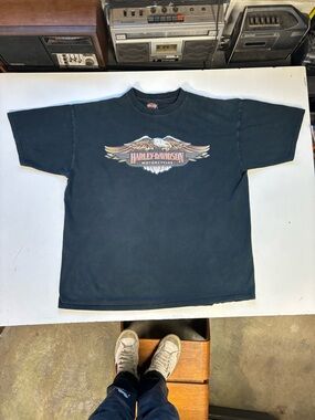 Harley Davidson T-shirt, nicely worn and faded in, 100% cotton
